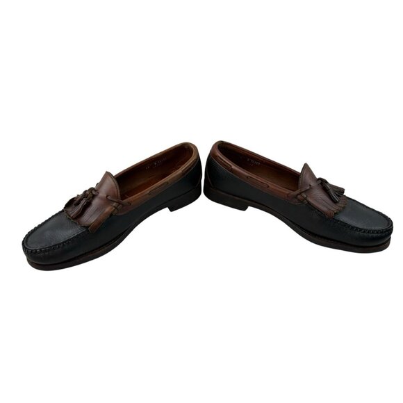 *Allen Edmonds Nashua Loafers Mens 13D Leather Black Brown Kiltie Tassle Luxury